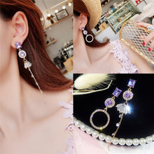 Load image into Gallery viewer, 2019 Fashion New Earrings For Women Jewelry Silver Tassel Heart geometric Stud Earrings Womens Set Cute Gift Earing Earring