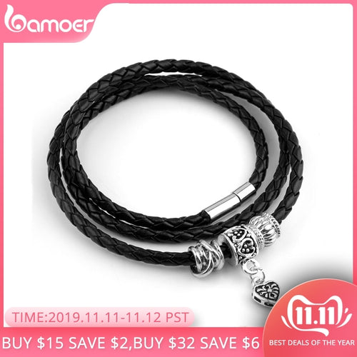 Newest Arrival Silver Charm Black Leather Bracelet for Women Five Colors Magnet Clasp Christmas Gift Jewelry PI0311