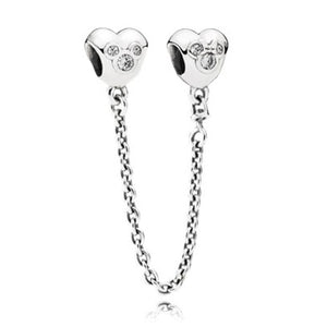 2019 New Simple Style Safety Chain Rainbow Windmill Mouse Clip DIY Beads Fit Original Pandora Charms Bracelet Trinket Jewelry