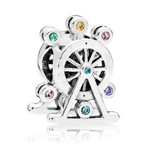 2019 New Simple Style Safety Chain Rainbow Windmill Mouse Clip DIY Beads Fit Original Pandora Charms Bracelet Trinket Jewelry