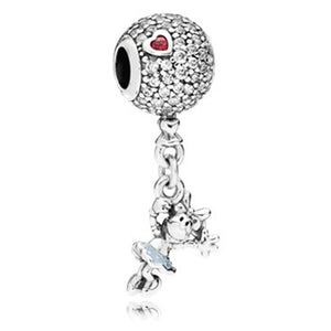 2019 New Simple Style Safety Chain Rainbow Windmill Mouse Clip DIY Beads Fit Original Pandora Charms Bracelet Trinket Jewelry