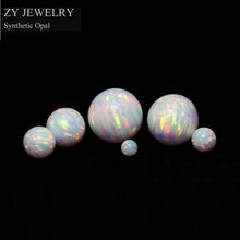 Load image into Gallery viewer, Free Shipping OP17 White Hot Sale 2mm~6mm Synthetic NO hole Round Ball Opal Stone Synthetic Opal Bead Price
