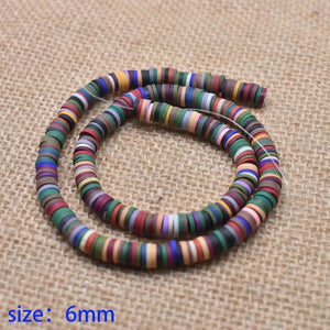 6mm Flat Round Polymer Clay Beads Chip Disk Loose Spacer Handmade Beads For DIY Jewelry Making Bracelet Finding Mixed Color