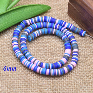 6mm Flat Round Polymer Clay Beads Chip Disk Loose Spacer Handmade Beads For DIY Jewelry Making Bracelet Finding Mixed Color