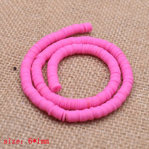 6mm Flat Round Polymer Clay Beads Chip Disk Loose Spacer Handmade Beads For DIY Jewelry Making Bracelet Finding Mixed Color