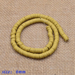 6mm Flat Round Polymer Clay Beads Chip Disk Loose Spacer Handmade Beads For DIY Jewelry Making Bracelet Finding Mixed Color