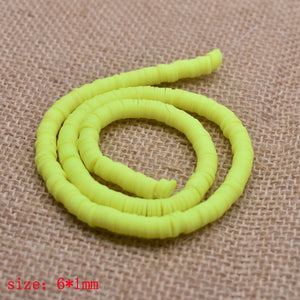 6mm Flat Round Polymer Clay Beads Chip Disk Loose Spacer Handmade Beads For DIY Jewelry Making Bracelet Finding Mixed Color