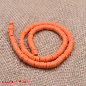 6mm Flat Round Polymer Clay Beads Chip Disk Loose Spacer Handmade Beads For DIY Jewelry Making Bracelet Finding Mixed Color