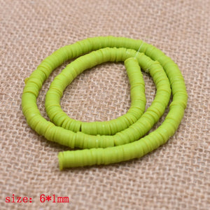 6mm Flat Round Polymer Clay Beads Chip Disk Loose Spacer Handmade Beads For DIY Jewelry Making Bracelet Finding Mixed Color