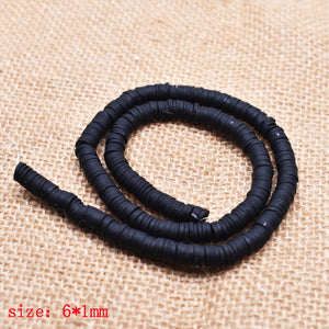 6mm Flat Round Polymer Clay Beads Chip Disk Loose Spacer Handmade Beads For DIY Jewelry Making Bracelet Finding Mixed Color