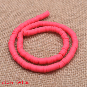 6mm Flat Round Polymer Clay Beads Chip Disk Loose Spacer Handmade Beads For DIY Jewelry Making Bracelet Finding Mixed Color