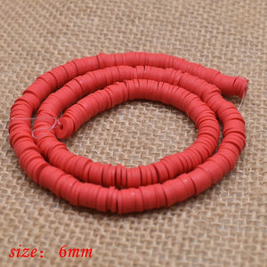 6mm Flat Round Polymer Clay Beads Chip Disk Loose Spacer Handmade Beads For DIY Jewelry Making Bracelet Finding Mixed Color