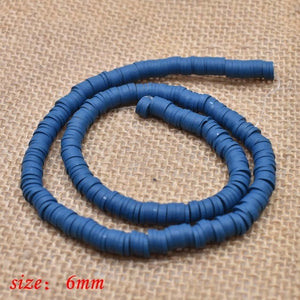 6mm Flat Round Polymer Clay Beads Chip Disk Loose Spacer Handmade Beads For DIY Jewelry Making Bracelet Finding Mixed Color