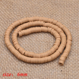 6mm Flat Round Polymer Clay Beads Chip Disk Loose Spacer Handmade Beads For DIY Jewelry Making Bracelet Finding Mixed Color