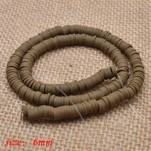 6mm Flat Round Polymer Clay Beads Chip Disk Loose Spacer Handmade Beads For DIY Jewelry Making Bracelet Finding Mixed Color