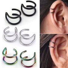 Load image into Gallery viewer, SHUANGR fashion 1 pair 5 style Punk Rock Ear Clip Cuff Wrap Earrings No piercing-Clip Hollow Out U Pattern Statement jewelry