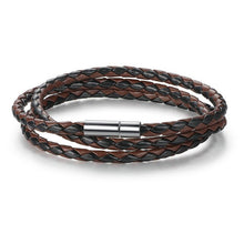 Load image into Gallery viewer, BAMOER 6 Color Wholesale Long Chain Adjustable Magnet Buckle Unisex Leather Bracelets for Women and Men Fashion Jewelry PI0063