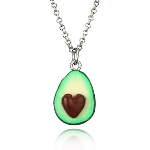 docona Cute Avocado Shape Pendant Necklace for Women Girl Fruit Shape Chains Charms Necklace Party Gifts 6046