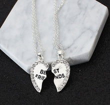 Load image into Gallery viewer, 2 pieces / set Half love rhinestone pendant best friend necklace friendship gift for couple good frien dalloy pendant necklace