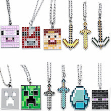 Load image into Gallery viewer, Fashion Game Necklace Steve Alex Enderman Creeper Ender Dragon Pig Metal Jewelry