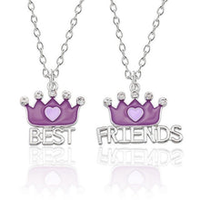 Load image into Gallery viewer, Best Friend Necklace Women Crystal Heart Tai Chi Crown Best Friends Forever Necklaces Pendants Friendship BFF Jewelry Collier