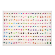 Load image into Gallery viewer, SLZBCY Wholesale 100Pairs/Set Mix Style Small Stud Earrings Set For Girls Women Cute Heart Child Earring Fashion Jewelry Gift