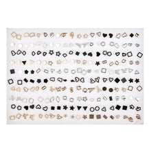 Load image into Gallery viewer, SLZBCY Wholesale 100Pairs/Set Mix Style Small Stud Earrings Set For Girls Women Cute Heart Child Earring Fashion Jewelry Gift