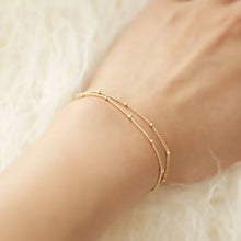 Load image into Gallery viewer, Satellite Chain Golden Allergy Free Bracelets Adjustable Copper Beads Silvery Double-Layer Wedding Exquisite 1PC New