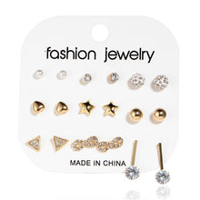 Load image into Gallery viewer, Minimalist Mixed Small Earrings Set Simple Geometric Stud Earrings for Women Girls Tiny Ear Studs Pendientes Kleine Oorbellen