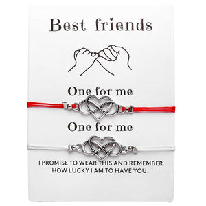 17KM Bohemian Heart Couples Bracelets Set For Women Men Infinite Wing Knot Contrast Bracelet Best Friend Wish Jewelry 2pcs/set