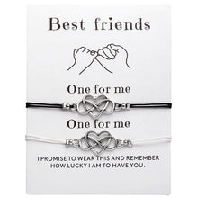 Load image into Gallery viewer, 17KM Bohemian Heart Couples Bracelets Set For Women Men Infinite Wing Knot Contrast Bracelet Best Friend Wish Jewelry 2pcs/set