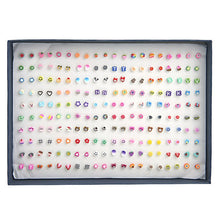 Load image into Gallery viewer, 100 Pairs/Set Random Plant Fruit Animal Stud Earrings For Women Girls Kids Jewelry Cute Bear Polymer Clay Earring Set Mix Gifts