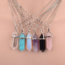 Load image into Gallery viewer, Hot sale Hexagonal Column Quartz Necklaces Pendants Vintage Natural Stone Bullet Crystal Necklace For Women Jewelry