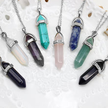 Load image into Gallery viewer, Hot sale Hexagonal Column Quartz Necklaces Pendants Vintage Natural Stone Bullet Crystal Necklace For Women Jewelry