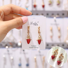Load image into Gallery viewer, GRACE JUN 2018 Hot Sale Rhinestone Pearl Enamel Clip on Earrings for Women Fashion Party Prom Stuedent Style No Pierced Earrings