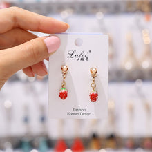 Load image into Gallery viewer, GRACE JUN 2018 Hot Sale Rhinestone Pearl Enamel Clip on Earrings for Women Fashion Party Prom Stuedent Style No Pierced Earrings