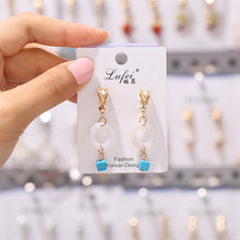 Load image into Gallery viewer, GRACE JUN 2018 Hot Sale Rhinestone Pearl Enamel Clip on Earrings for Women Fashion Party Prom Stuedent Style No Pierced Earrings