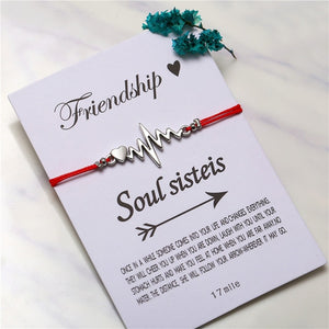 17KM Bohemian Heart Couples Bracelets Set For Women Men Infinite Wing Knot Contrast Bracelet Best Friend Wish Jewelry 2pcs/set