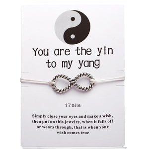 17KM Bohemian Heart Couples Bracelets Set For Women Men Infinite Wing Knot Contrast Bracelet Best Friend Wish Jewelry 2pcs/set
