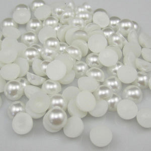 3/4/5/6/8/10/12/14/16/18/20mm 20-1000pcs/Bag Ivory/White ABS Imitation Pearl Half Round Flatback For DIY Jewelry Findings Making