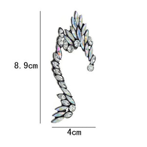 1PC Steampunk Wrap Clip On Ear Cuff Crystal Feather Wing Earrings Bow Tie Ear Clip Helix Cartilage boucle d'oreille clip