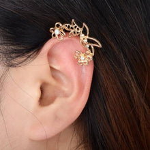 Load image into Gallery viewer, 1PC Steampunk Wrap Clip On Ear Cuff Crystal Feather Wing Earrings Bow Tie Ear Clip Helix Cartilage boucle d&#39;oreille clip