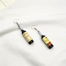 Load image into Gallery viewer, Korean Harajuku Style Earrings Version Funny Hip Hop Fun Stud Earrings Personality Simulation Red Wine Bottle Creative Earrings