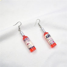 Load image into Gallery viewer, Korean Harajuku Style Earrings Version Funny Hip Hop Fun Stud Earrings Personality Simulation Red Wine Bottle Creative Earrings