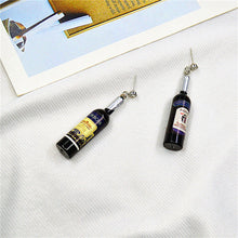 Load image into Gallery viewer, Korean Harajuku Style Earrings Version Funny Hip Hop Fun Stud Earrings Personality Simulation Red Wine Bottle Creative Earrings