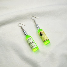 Load image into Gallery viewer, Korean Harajuku Style Earrings Version Funny Hip Hop Fun Stud Earrings Personality Simulation Red Wine Bottle Creative Earrings