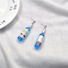Load image into Gallery viewer, Korean Harajuku Style Earrings Version Funny Hip Hop Fun Stud Earrings Personality Simulation Red Wine Bottle Creative Earrings