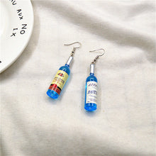 Load image into Gallery viewer, Korean Harajuku Style Earrings Version Funny Hip Hop Fun Stud Earrings Personality Simulation Red Wine Bottle Creative Earrings