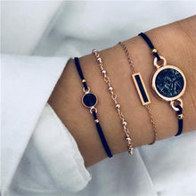 Load image into Gallery viewer, DIEZI Bohemian Black Beads Chain Bracelets Bangles For Women Fashion Heart Compass Gold Color Chain Bracelets Sets Jewelry Gifts