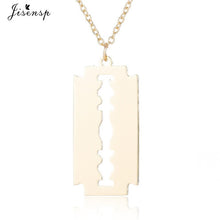 Load image into Gallery viewer, Jisensp Stainless Steel Razor Blades Pendant Necklaces Men Jewelry Steel Shaver Shape Necklaces &amp; Pendants Women Collares